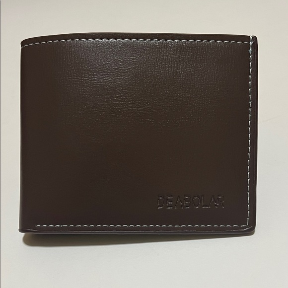 Men's Brown Pu Leather Thin Style Folding Wallet - Picture 2 of 6